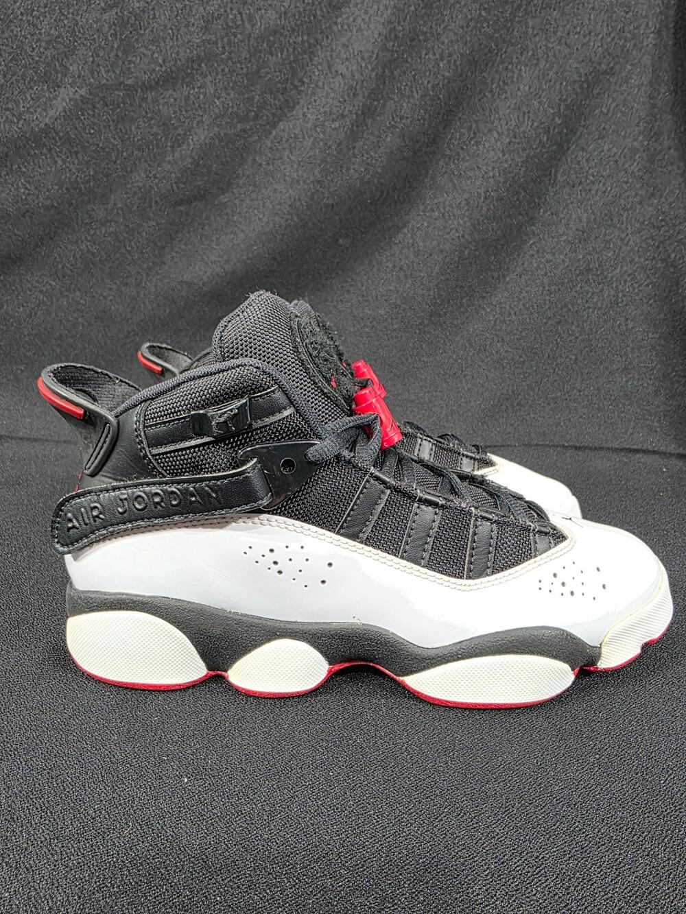 Nike Air Jordan 6 Rings Black White University Red Big Kids Size 4.5Y